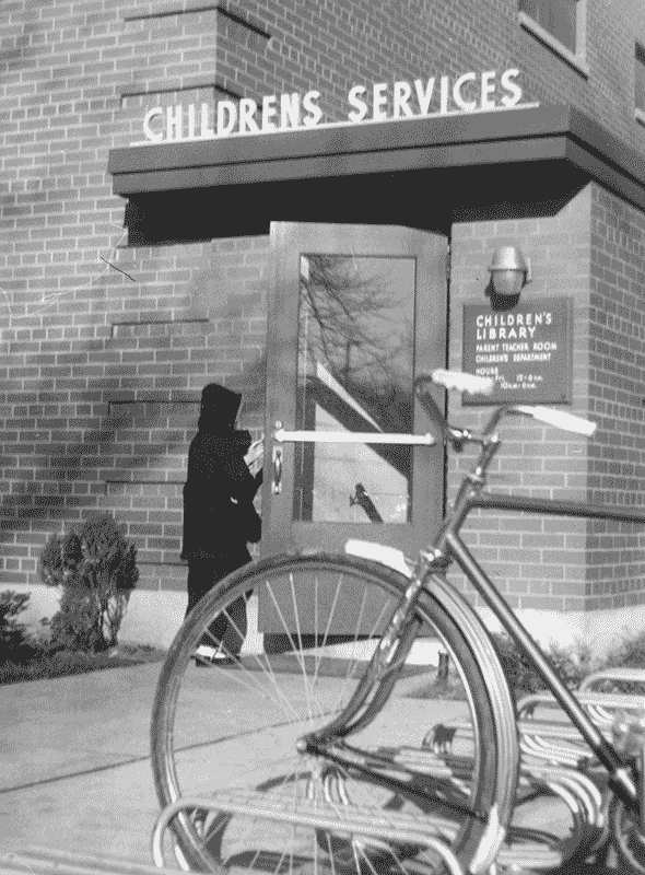 Carnegie Library's children's entrance,1960s