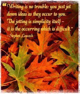 Stephen Leacock Quote over Maple Leaves